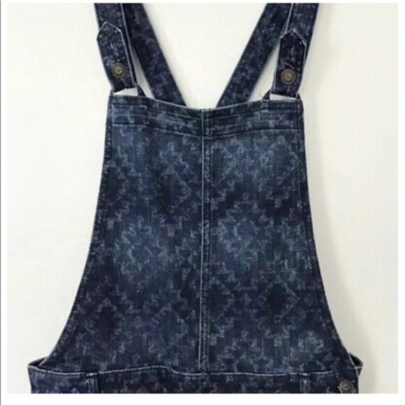 Hollister Tribal Print Jeans Jumpsuit Denim Bib Overall Sz XS - Picture 3 of 14